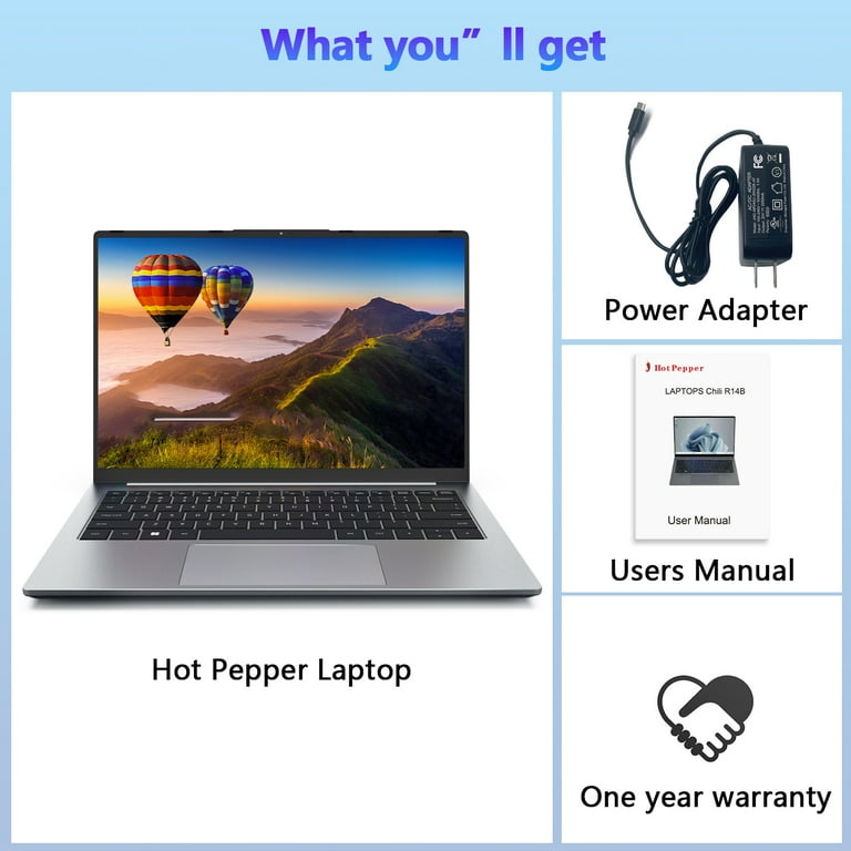 HOT PEPPER Chili R14B Laptop PC 14 Inch N100 CPU 16GBRAM