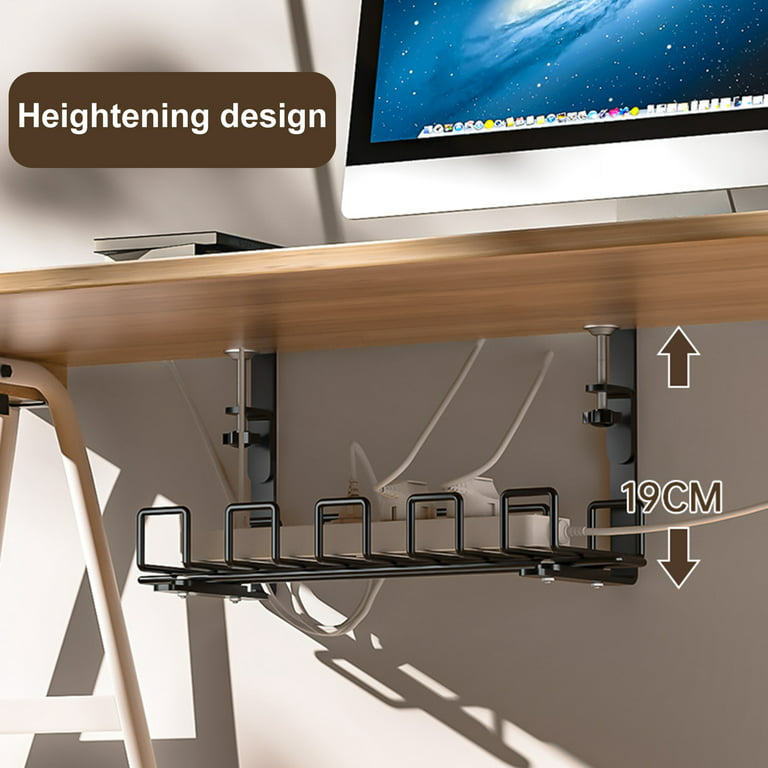 Under Desk Cable Tray - Wire Management for Office & Home Includes 5 Pcs  Ties