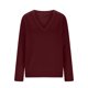 thumbnail image 3 of Cadancy Suéter Tops para Mujer Cuello en V Manga Larga Jersey Elegante Casual Suéteres de Punto Más Tamaño Suelto Color Sólido Acogedor Moda Otoño Invierno Ropa,Wine,L, 3 of 6