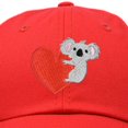 thumbnail image 2 of DALIX Cute Koala with Heart Hat Womens Embroidered Baseball Cap in Red, 2 of 6