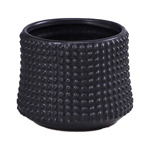 Bearachild Maceta de cerámica de buen tamaño para plantas de interior y exterior, platillos, maceta Jardín y Patio Negro Pequeño