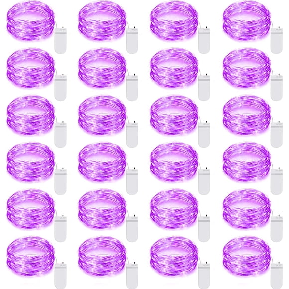 Guirnalda de luces LED Ineximun de 7 pies y 20 LED, impermeables, color morado