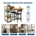 thumbnail image 6 of Juiluna Dining Table Set for 2, 3-Piece Expandable Bar Table and Chairs Set, with Storage Shelves and Wine Rack, Small Kitchen Dining Set for Living Room, Apartment, 6 of 9