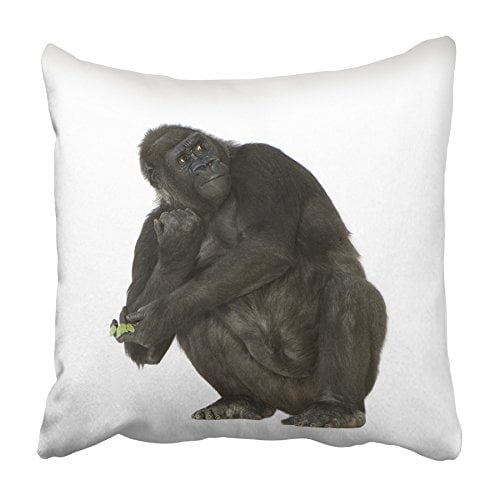 Arhome Black Ape Young Silverback Gorilla In Front Of White Monkey Animal Arm Baby Pillowcase Cushion Cover 20x20 Inch Walmart Com Walmart Com