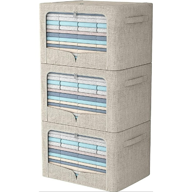 Box Extra Large Clothes Storage Bins Foldable Metal Frame Storage