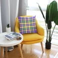 thumbnail image 6 of Coolnut Mardi Gras Tartan Plaid Pillow Covers Soft Crystal Velvet Decor Giftsative Cushion Covers Square Throw Pillow Covers Home Decor Gifts for Sofa, 16×16 Inch, 6 of 7
