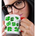 thumbnail image 2 of 3drose, Green and White Butterfly and Shamrock Design, 11oz Two-tone Red Mug, 2 of 6