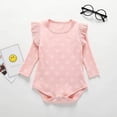 thumbnail image 2 of Sngxgn Baby Girl Romper Dress Ruffle Long Sleeve Bodysuit Onesie Tutu Dress (Pink,80), 2 of 6
