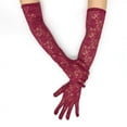 thumbnail image 4 of 2pcs Sheer Lace Arm Length Gloves Wedding Women Fancy Short Tulle Mittens, 4 of 16