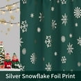 thumbnail image 5 of Snowflake Foil Print Tier Curtains - 36 Inch Length, Rod Pocket Green Christmas Curtains for Kitchen, 26" W x 36" L, 2 Panels, 5 of 7