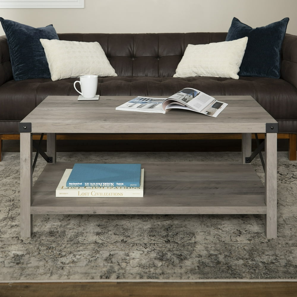 Magnolia Metal XFrame Grey Wash Coffee Table by Desert Fields