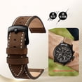 thumbnail image 3 of Correa de reloj para reloj Timex de piel de vaca para hombre, serie T49905, T49963 y T49953, correa de reloj para hombre de piel de vaca, no lisa, color marrón, 20 mm, 3 of 5