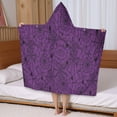 thumbnail image 5 of Halloween Purple Spider Web Pattern Hooded Bath Towel，50"x30" for Ages 3 To 12 Kids, Quick Dry Lightweight Soft Microfiber Hood Beach Towel Cover Up for Kids, 5 of 7