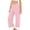 Pink, variant on Women's Lace Trim Wide Leg Pants Elastic Waist Soft Sleepwear Bottoms with Pockets Loose Fit Home Wear Casual Relax Pants for All Season Pantalones de Pijama con Encaje