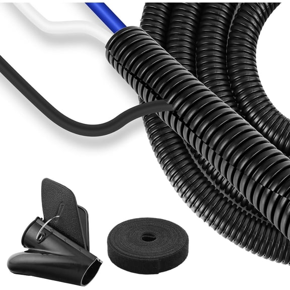 1/2 inch Split Wire Loom Tubing 10 ft Cord Protector Wires Covers Flexible Polyethylene Split Loom for Automotive, , Office, and Industrial Applications with Easy Installation Tool Black
