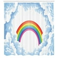 thumbnail image 3 of Ambesonne Cartoon Shower Curtain, Rainbow Fluffy Clouds, 69"Wx84"L, Pale Blue Yellow, 3 of 3