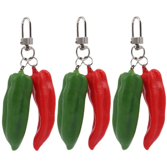 HOMEMAXS Pepper Theme Party Favors with Hanging Keychains in Vivid Multi Colors for Decor 3pcs