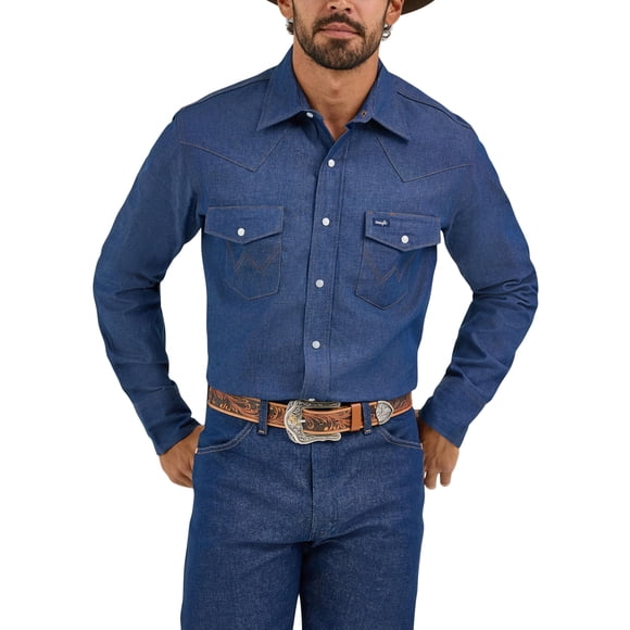 Camisa Wrangler para hombre, estilo vaquero, estilo vaquero, estilo vaquero