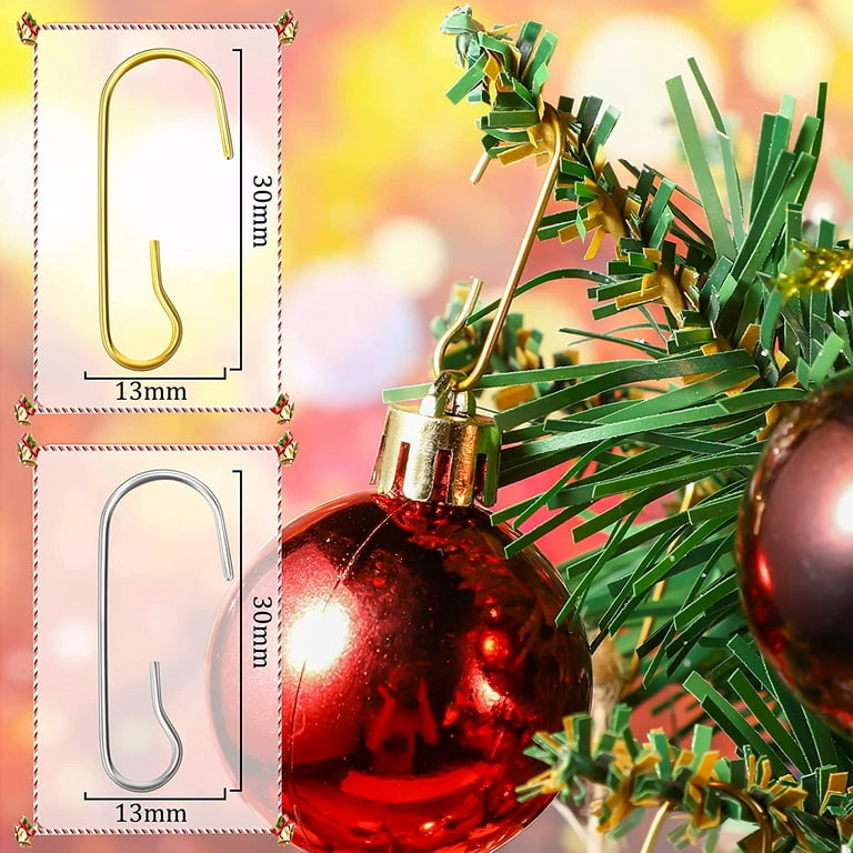 Festive Holiday Ornament Hooks Set of 120 - Premium Metal Wire Hangers in  Golden Color with Convenient Storage Box for Christmas Tree and Party  Decorations (Gold, Silver) 