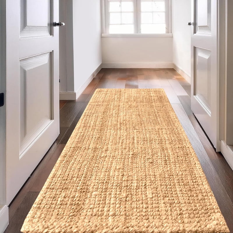 Delara Premium Handwoven 100% Jute Area Rug (2'.5" x 9'), Natural Fiber Boucle Design, 0.25" Thick – Durable Rug for Living Room, Bedroom & Entryway