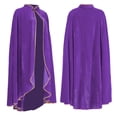 thumbnail image 4 of Women's Vintage Medieval Cloak Stand Collar Velvet Gold Trim Renaissance Cape for Adult, 4 of 5