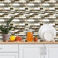 thumbnail image 3 of DEWOO Peel and Stick on Self Adhesive Backsplash Wall Marble Tiles Stickers 3D for Kitchen Bathroom,Brown (10-Sheet, 12"×12"), 3 of 12