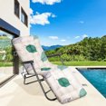 thumbnail image 4 of SINGES 67" x 21" White and Blue Rectangle Seat Pad Outdoor Seating Cushion, 4 of 7