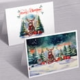 thumbnail image 3 of Merry Christmas Santa Reindeer Antlers Exotic Shorthair Sleigh Xmas Winter Holiday 7x5in Folded Greeting Card Cat Lover Kitten Owner Gifts Single Note Card with Envelope - 00023, 3 of 5