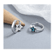 thumbnail image 4 of "Aretes De Plata 925 Con Diseño De Moda Estrella Para Mujer  Lab.g Plata Azul ", 4 of 4