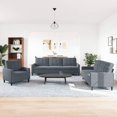 3piece sofa set with cushions dark grey velvet