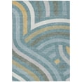 thumbnail image 2 of Addison Rugs Chantille Indoor/Outdoor Transitional Mid-century Modern Teal Machine Washable Rectangle Rug, 3' x 5', 2 of 8