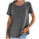 thumbnail image 2 of Pntutb Moda Mujer Camiseta de manga corta suelta Cuello redondo Color sólido tops Pntutb Pntutb-3979, 2 of 3