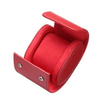 Leather Watch Travel Case Single Watch Box for Men Women Watch Holding, 1 Slot, Red