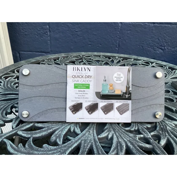 BKLYN Steel Instant Dry Sink Caddy Kitchen Sink Organizer Natural Stone Material