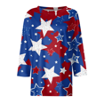 thumbnail image 5 of KDDYLITQ United States 250th Anniversary Shirts for Women Causal 250th Birthday Crew Neck Tops Patriotic Printed Summer Tees Red White and Blue Fashion 3/4 Sleeve Blouses Navy L, 5 of 6