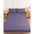 thumbnail image 2 of King Size Fitted Sheet Set - Pure Lilac Gray 3 Piece Bedding Sets 16" Deep Pocket Fitted Sheet with 2 Pillowcases, Contemporary Solid Color Minimalist Art Brushed Microfiber Hotel Luxury Bed Sheets, 2 of 9