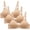 Khaki, variant on Herrnalise 3pcs New Activewear Women's Comfort Devotion Underwire Bra, Full Coverage Convertible T-Shirt Bra