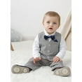 thumbnail image 3 of Latnnut Infant Boy Toddler Newborn Clothes 0-24M Outfit Dress Shirt Vest Bowtie Pants Formal 4pcs, 3 of 7