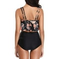 thumbnail image 1 of Women Two Piece Plus Size Sexy Backless High Neck Halter Floral Printed Set, 1 of 9