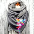 thumbnail image 2 of Women Tie Dye Butterfly Print Cotton Winter Warm Button Up Scarf, 2 of 3