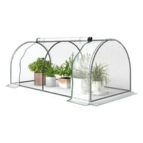 NALYL 7' x 3' x 2.5' Mini Greenhouse, Portable Tunnel Green House with Roll-Up Zippered Door, UV Waterproof Cover, Steel Frame, Clear