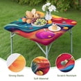 thumbnail image 4 of Colorful Tie Dye Flow Ball Pattern Square Fitted Tablecloth with Elastic Edge,Square Table Cover,Washable Elastic Table Cover for Home Kitchen Party Decor 36"x36", 4 of 6
