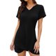 thumbnail image 1 of Vestido de Verano de Manga Larga para Mujeres Cuello en V Playa de Piña Cubrir Manga Corta Vacaciones Informales, 1 of 9