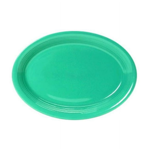 Tuxton China CTH-0962 9.75 in. x 7 in. Concentrix Oval Platter - Cilantro  - 2 Dozen