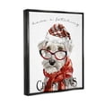 thumbnail image 3 of Stupell Industries Have a Fetching Christmas Dog Graphic Art Jet Black Floating Framed Canvas Print Wall Art, Design by Livi Finn, 3 of 6