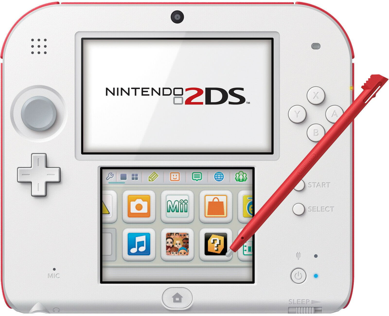 ciervo Persona especial Abreviar Nintendo 2DS Console - Red + White [Nintendo 2DS System] - Walmart.com