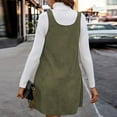 thumbnail image 5 of QATAINLAV Summer Dresses for Women Sleeveless Casual Vest Dress Loose V Neck Cute Mini Pinafore Dresses Solid Color Tank Dress Green XXL, 5 of 6