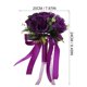 thumbnail image 2 of Xiao Hua Ramo de novia romántico con rosas de seda de cristal, ramo de novia para dama de honor con flores artificiales falsas, regalo de amor eterno, rosa, 2 of 5