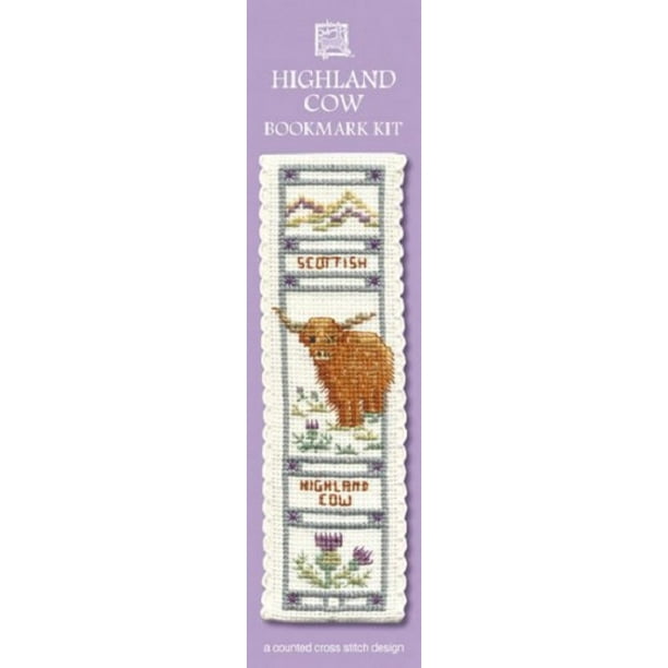 Textile Heritage Counted Cross Stitch Bookmark Kit Highland Cow