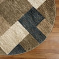 thumbnail image 6 of Superior Modern Geometric Fire Retardant and Anti-Static Indoor Area Rug, 8' Round, Beige-Blue, 6 of 7